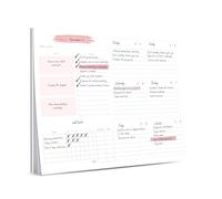 Lamare Bloc-notes hebdomadaire de qualité supérieure non daté pour l'école, la maison et le bureau, bloc-notes de liste de choses à faire et bloc-notes de planification de productivité