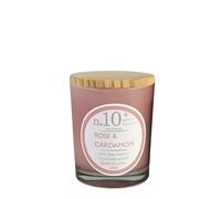 Lamare - Bougie parfumée Numbers - Bougie 100% végétale - Pot en verre et couvercle en bois - CERABELLA (Rose & Cardamom, 7,5x10 CM)