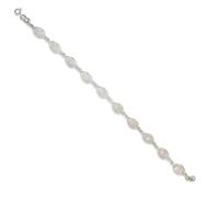 LAMARE - Bracelet PIERRE DE LUNE en Argent Massif - Pierres Taille Larme - Style Minimaliste - Entre 9 et 10 Cabochons en Pierres Naturelles - Longueur Ajustable de 18 à 20 cm