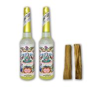 Lamare - Eau Florida 270 ml Pack 2 unités - Eau Florida Originale - Cadeau 2 Sticks Palo Santo - 100 % Eau de Cologne Original Pérou Jaune Murray & Lanman - Eau Spirituelle