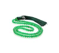 LAMARE Japa Mala Bouddhiste - Jade Vert - Collier/Bracelet de 108 perles pour méditation et Yoga - Chakras - Om - 6 mm.