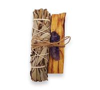 LAMARE - Kit de Purification Celestia: Purification holistique - Sauge Blanche - Palo Santo - Améthyste - Harmonie - Purification - - Élimine l'énergie négative.