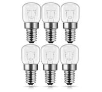 LAMARE Lot de 6 ampoules - E14, 15 W, 2 700 K Blanc Chaud - Réglables, Passent au Four, Micro-Ondes, Lampes à Sel