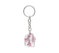 LAMARE - Porte-clés à pointe de tourmaline rose à l'état brut, avec anneau en métal, entre 3 cm et 4 cm - 1 pièce, Tourmaline rose, S