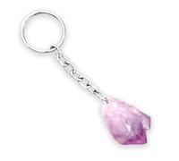 LAMARE - Porte-clés pointe à l'état brut avec anneau en métal - 3 cm - 4 cm - 1 pièce, améthyste, Variada