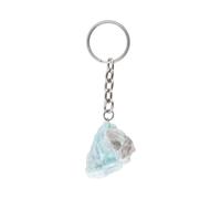 LAMARE - Porte-clés pointe d'Amazonite à l'état brut avec anneau en métal 3 cm à 4 cm - 1 pièce, Amazonite, S