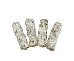 LAMARE - Sauge Blanche Californienne Apiana à brûler - Récoltée de manière 100% Artisanale et Durable - Idéale pour Les nettoyages et Les rituels énergétiques - Pack de 4 unités.