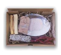 LAMARE Smudge - Kit de Nettoyage - 1 Salvia californienne - 2 bâtonnets Palo Santo Pérou - Ormeau Mexicain avec Support - Sel de l'Himalaya - Kit de Nettoyage et de Purification.