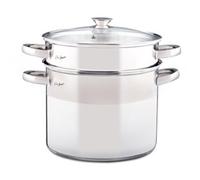 LAMART LTSS2417 Marmite à pâtes, acier inoxydable 18/0, diamètre 24 cm, hauteur 17,5 cm, volume 8 l, acier inoxydable, convient à tous les types de plaques de cuisson, y compris l'induction