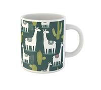 Lamas, Animaux Colorés Et Cactus, Adorables Alpagas Joyeux Qui Se Chevauchent Mug Durable Tasse À Thé Unique Tasse À Café Idée Cadeau Pour Noël Bureau Collègue 330Ml