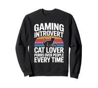 L'amateur de Chat introverti ronronne sur Les Gens à Chaque Fois Sweatshirt