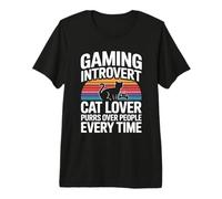 L'amateur de Chat introverti ronronne sur Les Gens à Chaque Fois T-Shirt Haut de Gamme