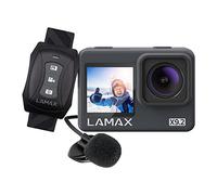 LAMAX Caméra d'action X9.2 avec résolution 4K à 60 fps, Meilleure stabilisation MAXSmooth, écrans de 1,3″ sur Le Devant, 22 Accessoires, télécommande, Microphone Externe, Wi-FI, étanche jusqu'à 40 m