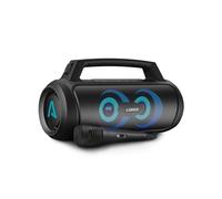 LAMAX PartyGo1 Enceinte Bluetooth Portable avec poignée et Microphone Filaire BT 5.3, Puissance 100W, 3 Modes de rétroéclairage LED, 20 Heures d'autonomie, étanche IP67