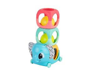 LAMAZE Hochet et Rouleau de Blocs à empiler, Jouet sensoriel empilable pour Nouveau-né, Jouet de développement pour garçons, Filles à partir de 6 Mois