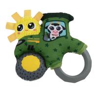 LAMAZE John Deere Mon Premier Hochet Tracteur | Hochet Doux pour Bébé avec Poignée Anneau Facile à Saisir, Textures de Tissu Multiples, Rubans | Jouet Sensoriel pour Bébé dès 0 Mois