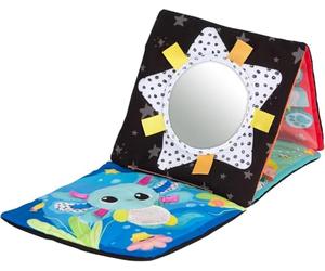 Lamaze Livre d’activités Mes Premiers Amis, Double Face pour Bébé, Contrastes Noir et Blanc & Animaux Colorés, Rubans Satin, Oreilles Froissées, Miroir Poche, Pliable, Développement Sensoriel