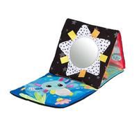 LamazeLivre d’activités Mes Premiers Amis, Double Face pour Bébé, Contrastes Noir et Blanc & Animaux Colorés, Rubans Satin, Oreilles Froissées, Miroir Poche, Pliable, Développement Sensoriel