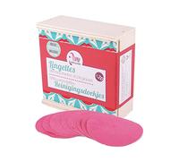 LAMAZUNA - Coffret 20 lingettes démaquillantes lavables roses avec filet de lavage - Tissu ultra absorbant - Idéal pour peau sensible - Réutilisables 300 fois - Diamètre 8cm