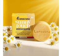 Lamazuna Sunny Touch - Shampoing Solide Cheveux Blonds - Illuminateur & Reflets Dorés - Camomille Bio & Cannelle - Nourrit & Protège - Vegan - 70 ml