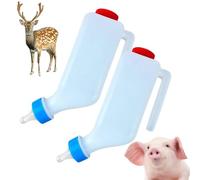 Lamb Bottle - 2 Pack Goat Water Drinker with Scale, 500ml/800ml Livestock Milking for Farm & Ranch | for Dwarf Doeling, Lambs & Goats, Durable PP White Inverted Feeding Bottle