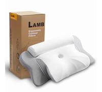 LAMB Coussin orthopédique en mousse à mémoire de forme - Coussin ergonomique pour dormir sur le côté - 2 en 1 - Coussin de soutien cervical et coussin de traversin - Oreiller pour les douleurs