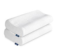LAMB Lot de 2 oreillers en Mousse à mémoire de Forme réglable en Hauteur - Ergonomique - Coussin de Soutien de la Nuque - Amovible et Lavable - Convient pour Le Dos et Le côté
