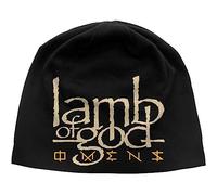 Lamb Of God Bonnet Omens Band Logo Nouveau Officiel Noir Jersey Print Size One Size