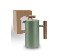 Lambda Coffee® Cafetière à piston isotherme en acier inoxydable I 350 ml - 1 à 2 tasses Moss Green Green I 3 tailles disponibles I Cafetière en acier inoxydable | Double paroi : garde au chaud