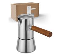 LAMBDA COFFEE® VESUV Cafetière à expresso en acier inoxydable I Compatible induction I Cafetière à moka pour l'extérieur et l'intérieur (200 ml - 3-4 tasses) | Cafetière à expresso I Cafetière à