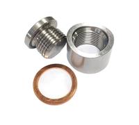 Lambda Sonde O2 Bouchon de sonde O2 adaptateur de montage et de bouchon d'oxygène filetage M18 x 1.5 bouchon d'échappement à souder avec encoche