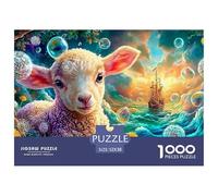 Lambeau Doux près de pissenlits, Bulles et Un Bateau Puzzle De 1000 Pièces Sheep Cadeau d'anniversaire Parfait pour Enfants Et Adultes 52x38cm/1000pcs