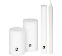 Lambert Bougie ronde H 12 cm, D 8 cm moulé blanc 39560