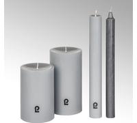 Lambert Bougie ronde H 15 cm D 8 cm moulé ardoise 39666