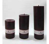 Lambert Bougie ronde teintée dans la masse rouge foncé, H 12 cm, D 8 cm 39568