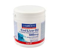 Lamberts Huile de Foie de Morue 1000 mg 180 capsules - Riche en Oméga 3 EPA DHA