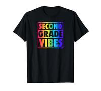 L'ambiance de la deuxième année Correspond à la u Primaire T-Shirt Graphique avec Valeur, Homme, Noir, S