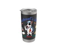 L'ambiance de la rentrée scolaire d'un chien Bull Terrier apparaît dans Let The Chaos Begin Gobelet isotherme en acier inoxydable double paroi