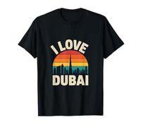 L'ambiance rétro du Coucher du Soleil sur Les toits de Dubai T-Shirt