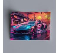 Lambo Aventador avec aileron arrière Voiture de sport Tableau mural comme décoration Poster photo 40 x 50 cm