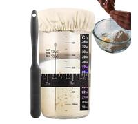 Lambo Grand pot à levain - Bocal à levain de 680,4 g avec couvercle en métal à grattoir | Récipient de cuisson au levain, fournitures de fabrication de pour pâte aigre et