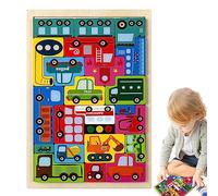 Lambo Jouet Casse-tête Blocs d'animaux Tangram d'animaux Motif Personnes Pièces Colorées pour Les Plus 3 Ans Apprendre des Formes Véhicules Créatures Marines Puzzles