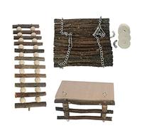 Lambo Lot de 2 plateformes de hamster avec échelle - Accessoires de jouets dentaires pour cochons d'Inde - Jouet d'escalade pour animaux de compagnie pour hamsters, cochons d'Inde, chinchillas