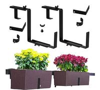 Lambo Support de jardinière pour Garde-Corps | Support de jardinière pour fenêtre de boîte à,Support de boîte à Fleurs Robuste, réglable pour Pots de Fleurs de terrasse, décor de Jardin de Balcon