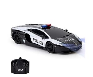 Lamborghini Aventador-Officially Licensed Remote Control for Children with Working Lights, RC Model for Car 1:24, 27 MHz, LP700-4 (Police Car)