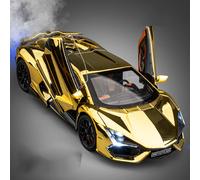 Lamborghini Revuelto - Version de placage par pulvérisation avec pulvérisation d'eau, effet de brouillard, modèle de Simulation réaliste en alliage, cadeau pour garçon, 1:24 Senna purple