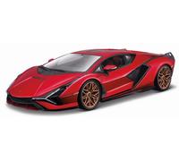 Burago Tavitoys Hybride - Lamborghini Sian 1/18 - Rouge - 11046R - Modèle de Collection - Réplique Miniature Enfant - Reproduction détaillée A l'échelle - Idée Cadeau