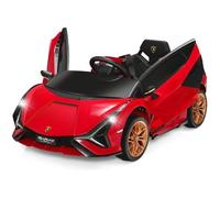 Lamborghini SIAN Voiture Électrique 12V/4,5 Ah pour Enfants 3-8 Ans,Télécommande 2.4G, 2 Moteur, MP3, USB, TF, Radio, Récit, Rouge