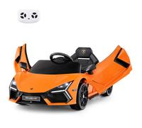 Lamborghini Voiture Électrique 12V/4,5 Ah pour Enfants 3-8 Ans,Télécommande 2.4G, 2 Moteur, MP3, USB, TF, Radio, Récit Orange