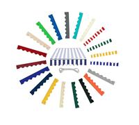 Lambrequin de Remplacement pour Store Banne RéTractable de Terrasse en Polyester ImperméAble à Bord Festonné, Bande de Renfort RéSistante aux DéChirures pour FenêTre(Blue White,L380cmxH20cm)